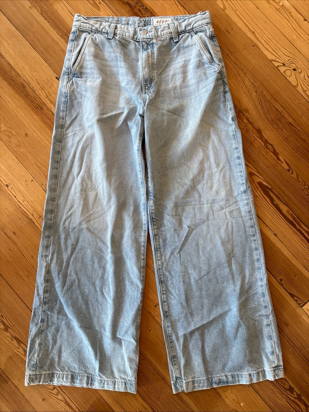 Ag Adriano Goldschmied Stella low slung palazzo Light Blue Flare Jeans 29